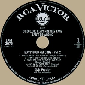 Elvis' Gold Records - Volume 2 - disc #1