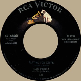 black RCA Victor label with dog on top and no horizontal silver line
