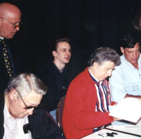 signing the books - from left to right: Scotty, me and D.J.